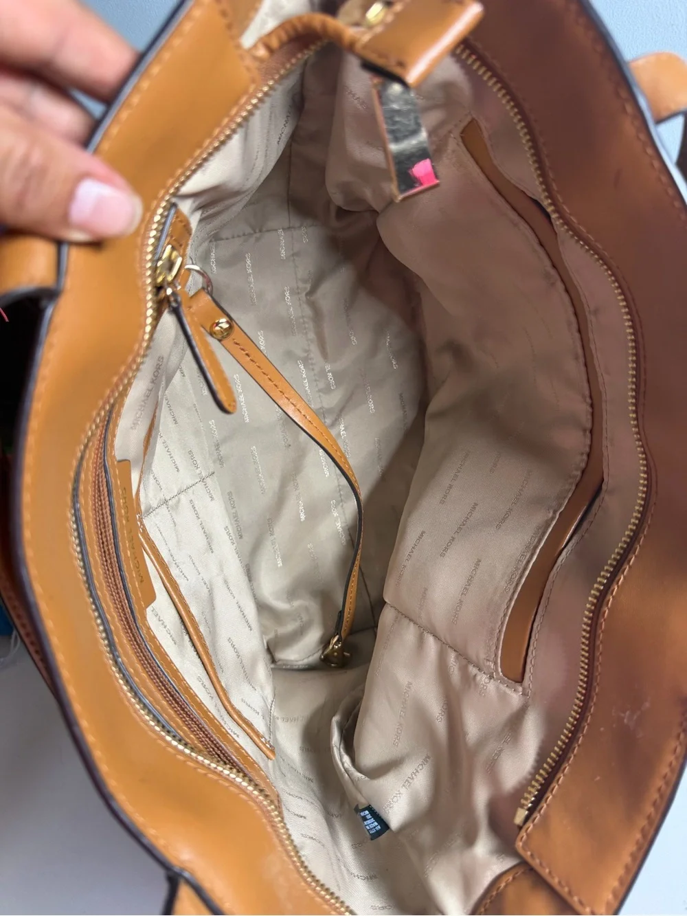 Michael Kors Brown and Tan Monogram Tote